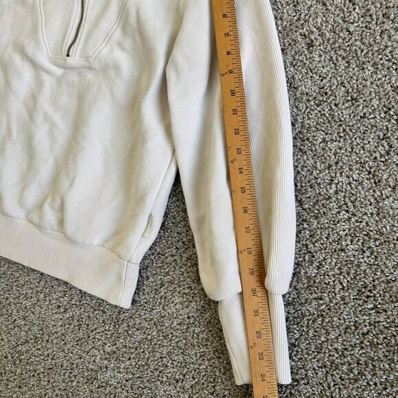 Varley Vine Womens Sz XS Ivory Half-Zip Pullover Sweatshirt Oversized Collar - Picture 10 of 13